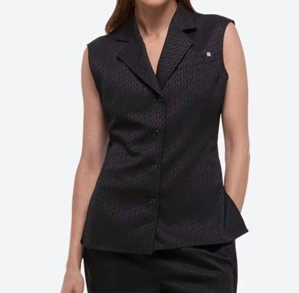 NEW HELMUT LANG jacquard satin vest in black